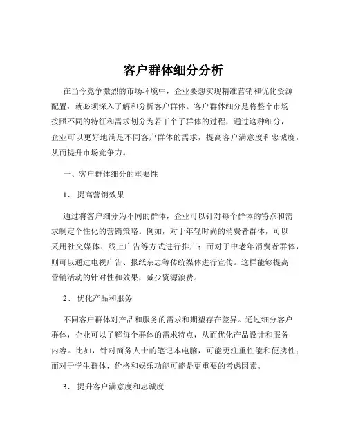 客户群体细分分析