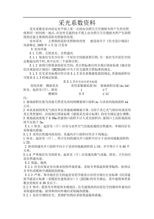 采光系数的资料