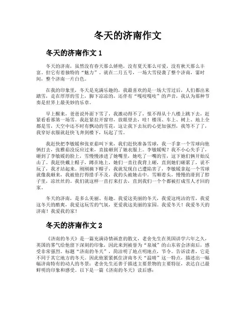 冬天的济南作文