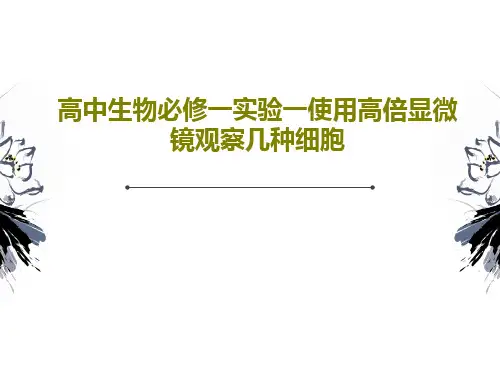 高中生物必修一实验一使用高倍显微镜观察几种细胞PPT文档共32页