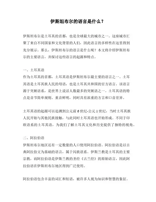 伊斯坦布尔的语言是什么？