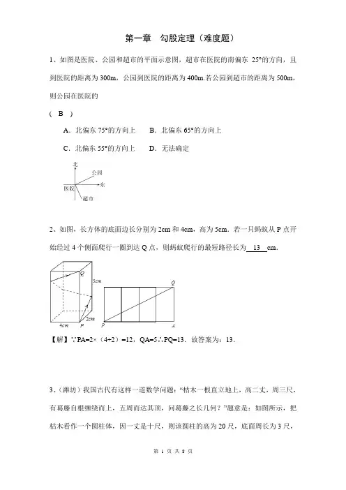 《勾股定理》难题(含答案)