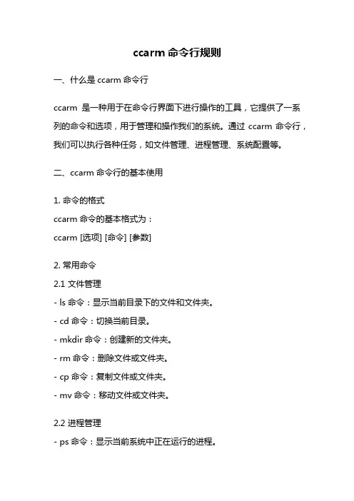ccarm命令行规则