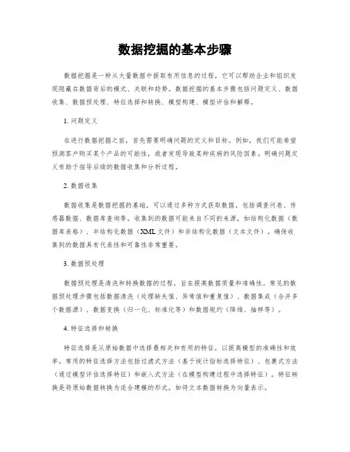 数据挖掘的基本步骤