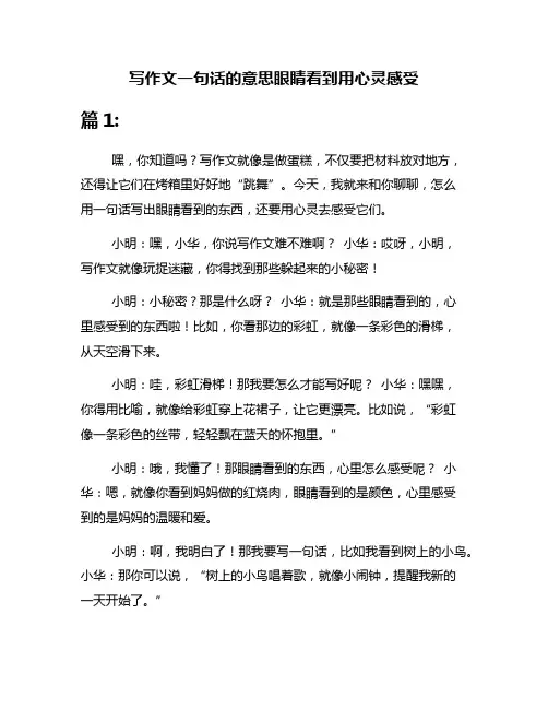写作文一句话的意思眼睛看到用心灵感受
