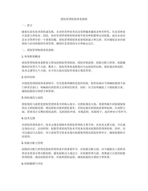 授权管理制度体系架构