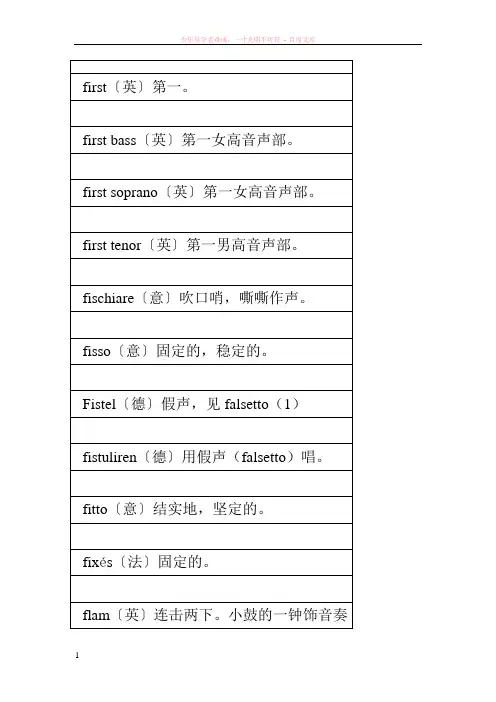 音乐表演专业技术词汇对照表 (3)