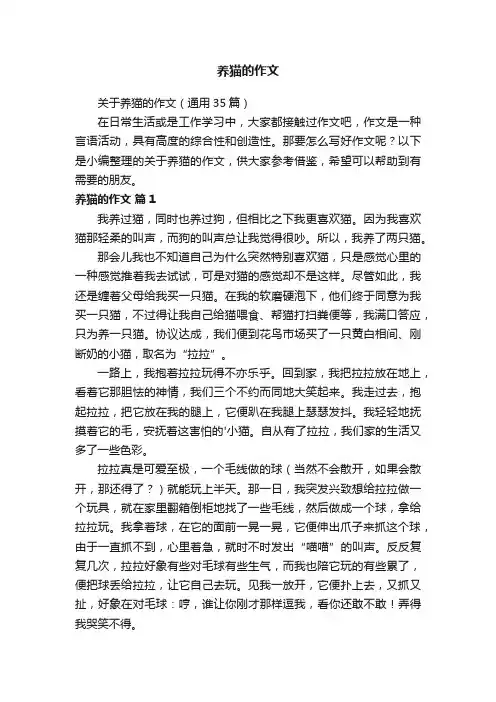 养猫的作文