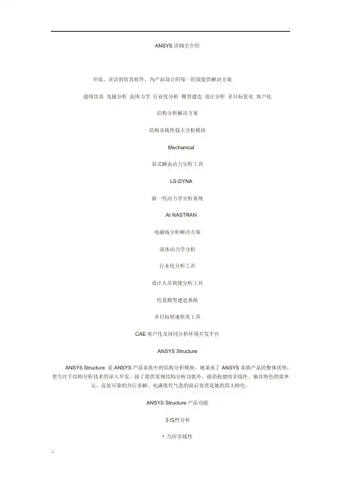 ANSYS详细全介绍