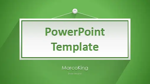 绿色阴影效果的简洁PPT模板课件