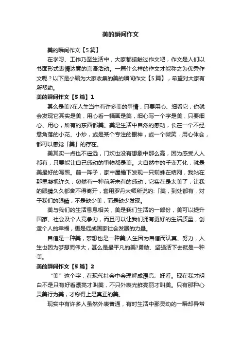 美的瞬间作文