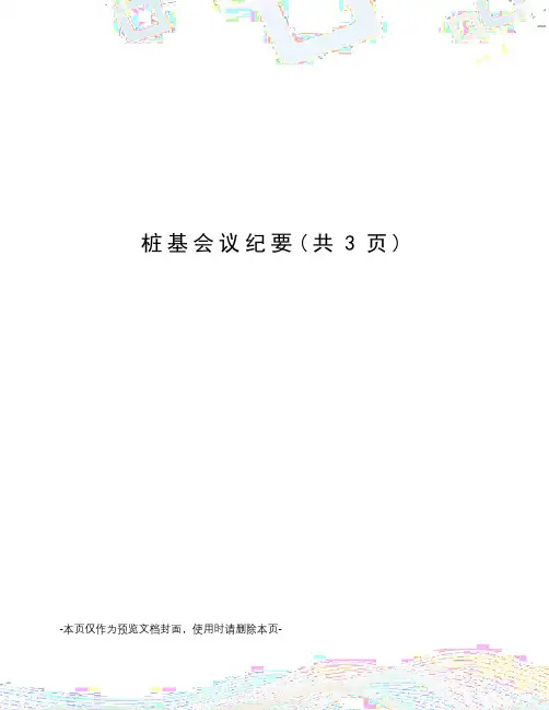 桩基会议纪要