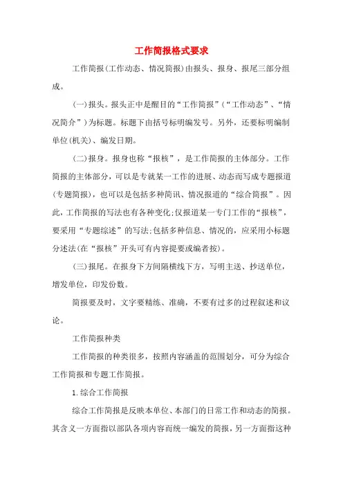 工作简报格式要求