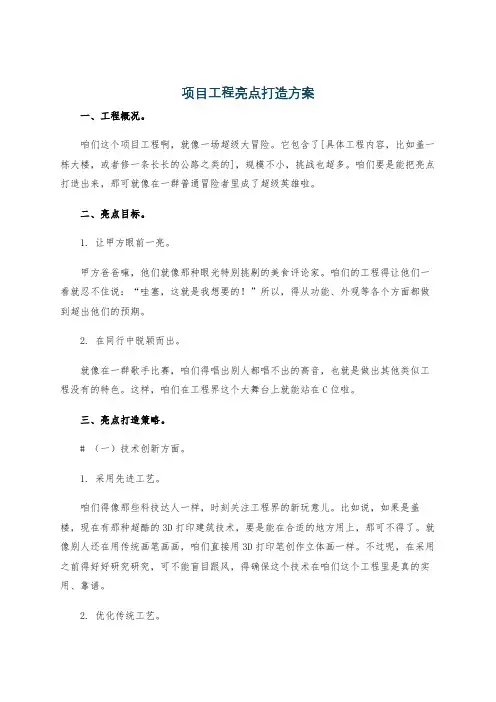 项目工程亮点打造方案