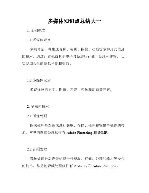 多媒体知识点总结大一