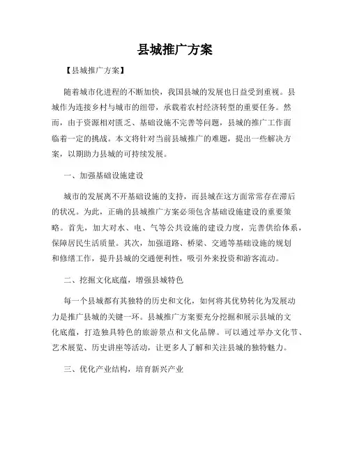 县城推广方案