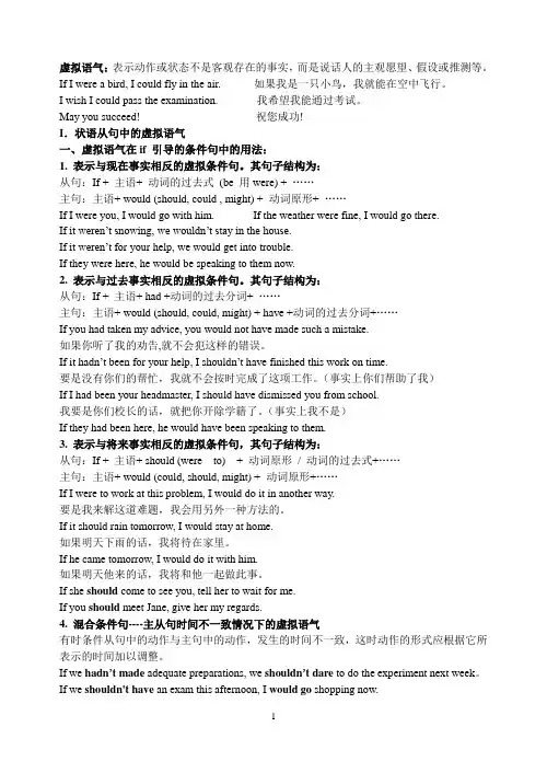 英语语法讲解之——虚拟语气