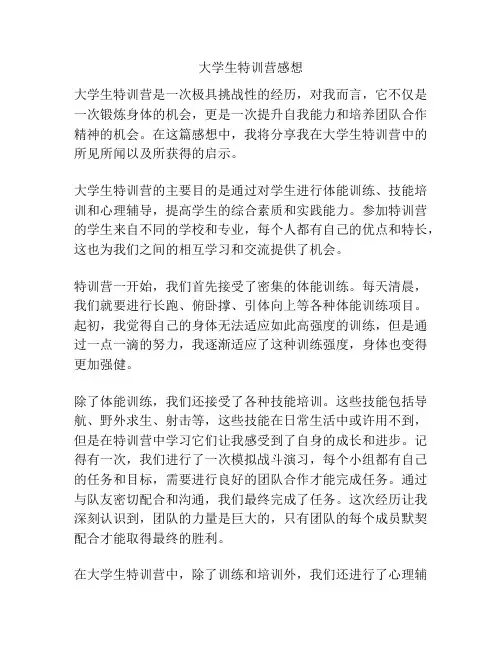 大学生特训营感想