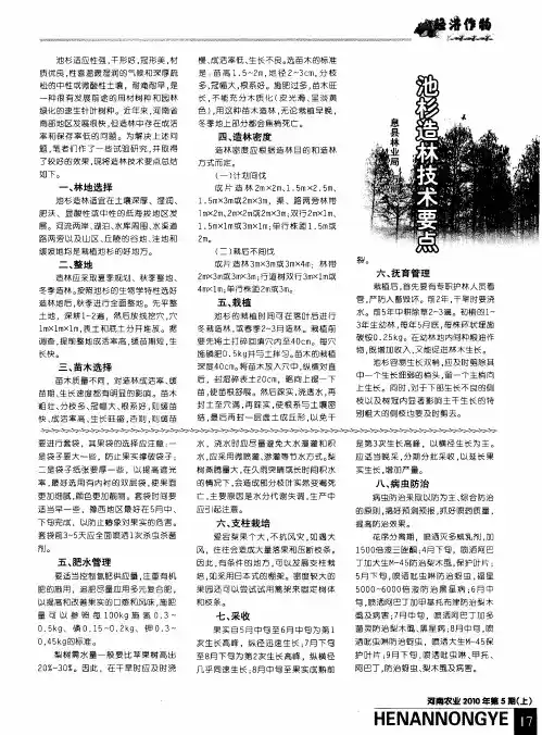 池杉造林技术要点
