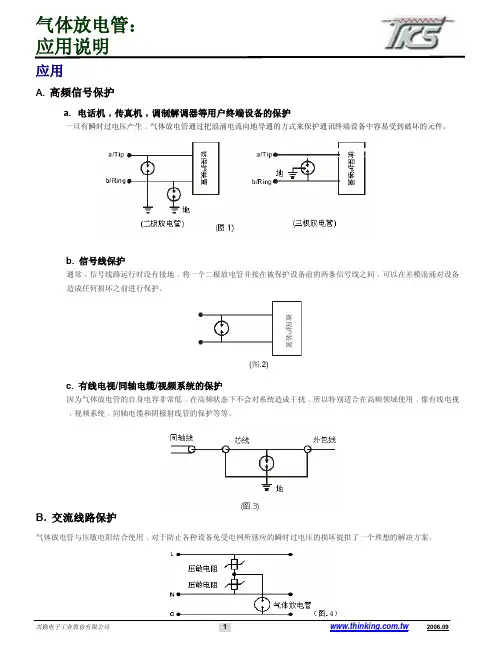 气体放电管： 应用说明