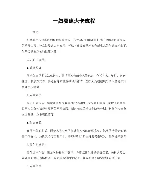 一妇婴建大卡流程