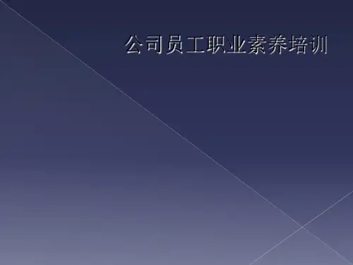 公司员工职业素养培训