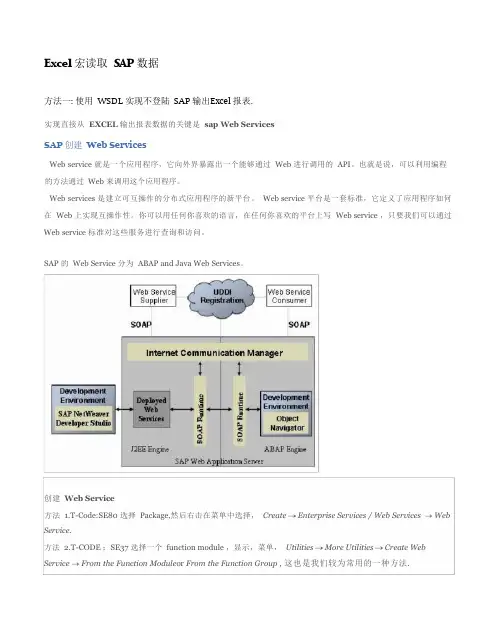 Excel宏读取SAP数据