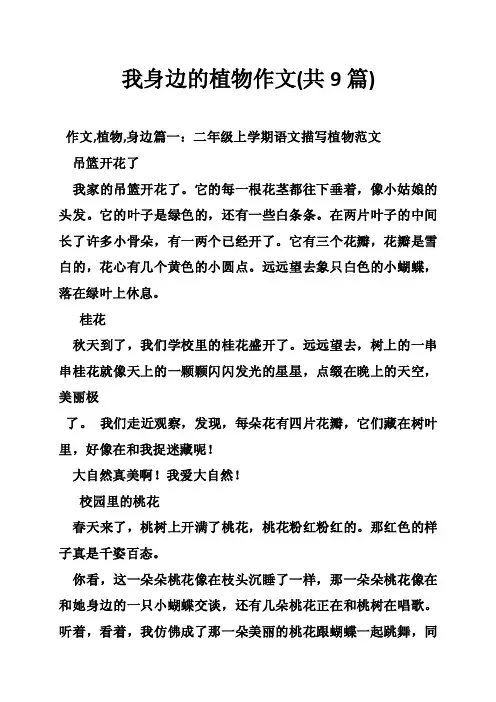 我身边的植物作文（共9篇）