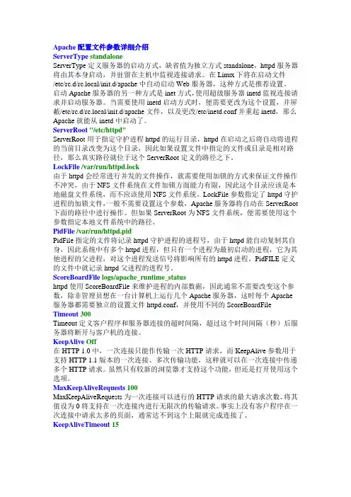 Apache配置文件参数详细介绍