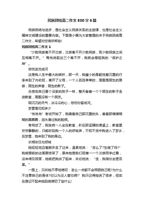 民族团结高二作文800字6篇