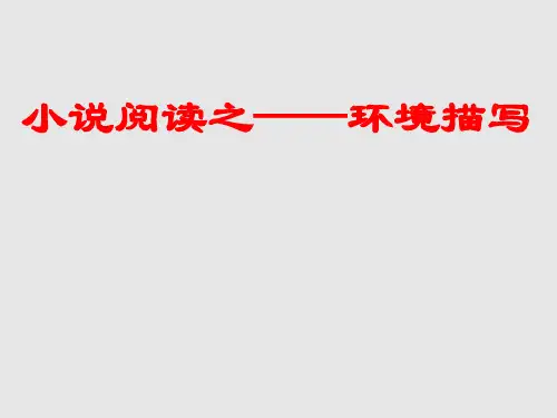 高考二轮专题复习小说阅读之环境描写课件31张