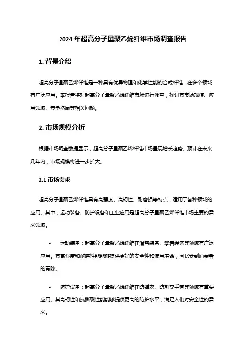 2024年超高分子量聚乙烯纤维市场调查报告