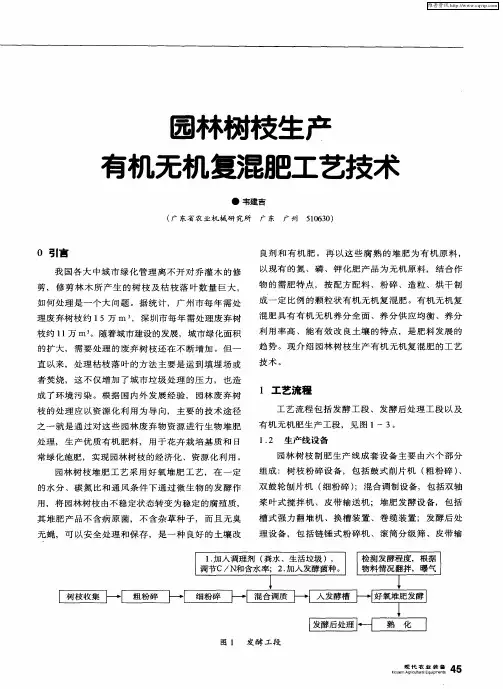 园林树枝生产有机无机复混肥工艺技术
