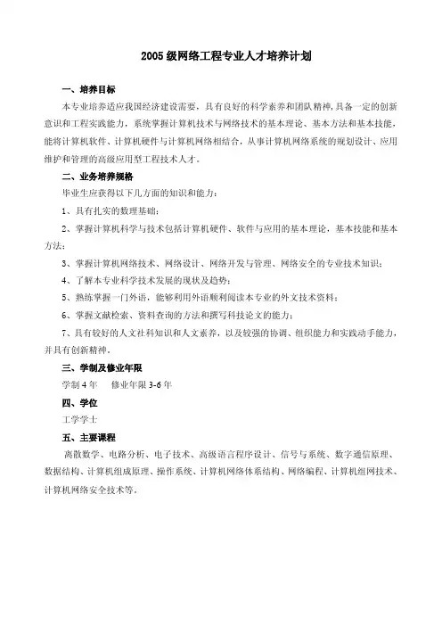 专业代码080605计算机科学与技术专业人才培养计划