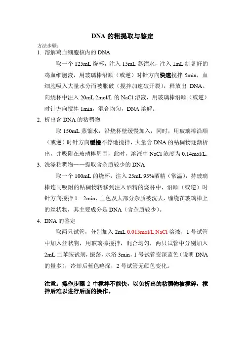 DNA的粗提取与鉴定