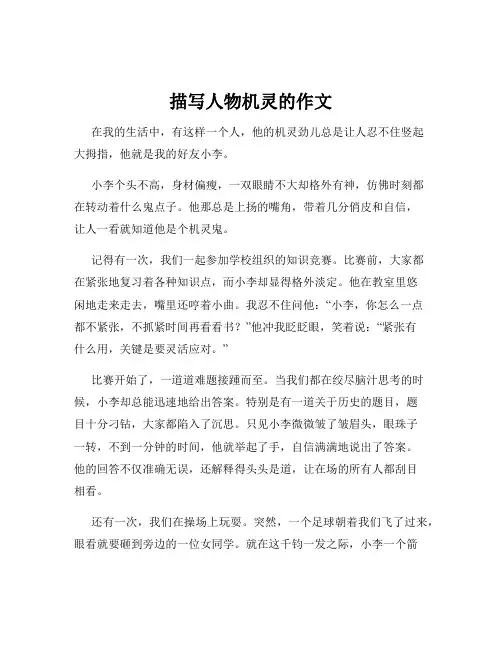 描写人物机灵的作文