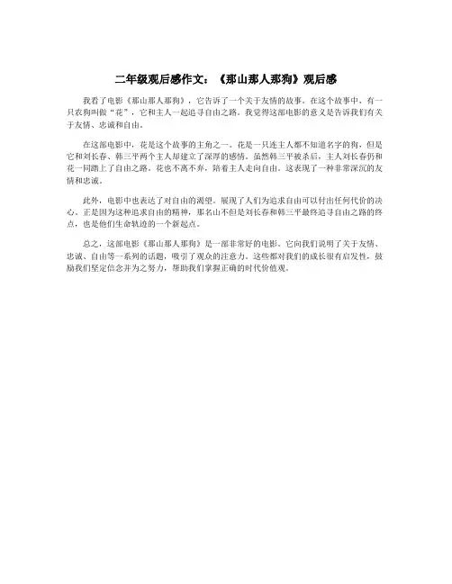 二年级观后感作文：《那山那人那狗》观后感