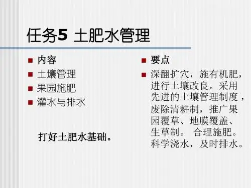 土肥水管理