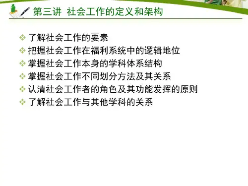 第三讲 社会工作的定义和架构