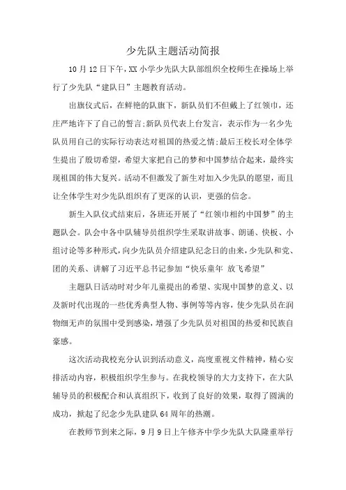 少先队主题活动简报