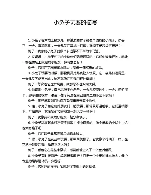 小兔子玩耍的描写