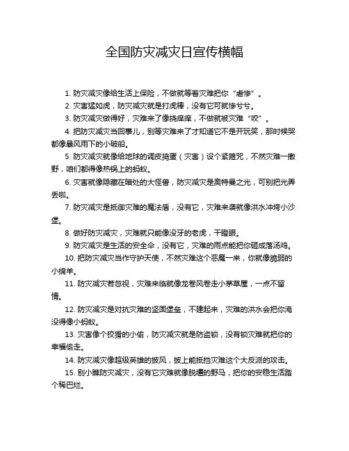 全国防灾减灾日宣传横幅