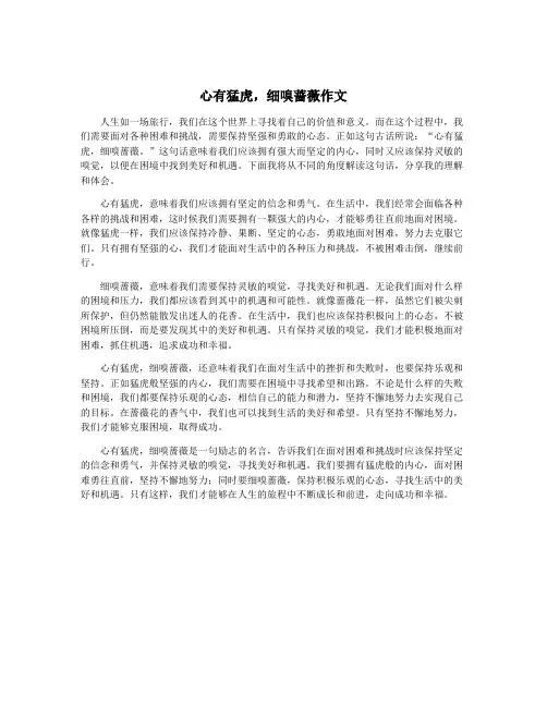 心有猛虎,细嗅蔷薇作文