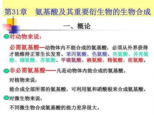 122氨基酸及其重要衍生物的生物合成.