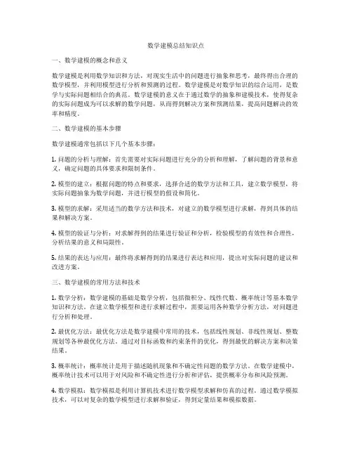 数学建模总结知识点