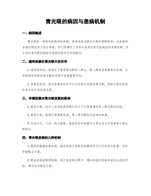 青光眼的病因与患病机制