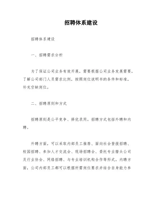 招聘体系建设