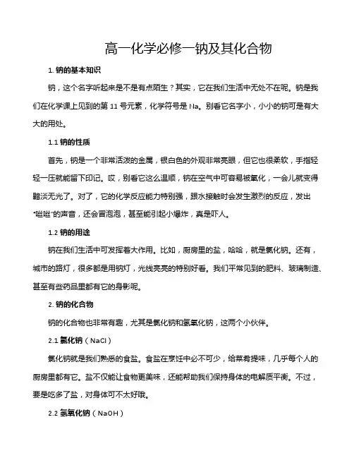 高一化学必修一钠及其化合物