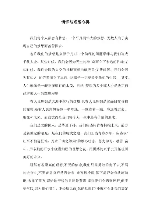 情怀与理想心得