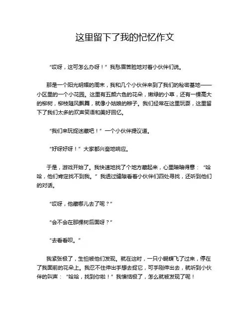 这里留下了我的忋忆作文